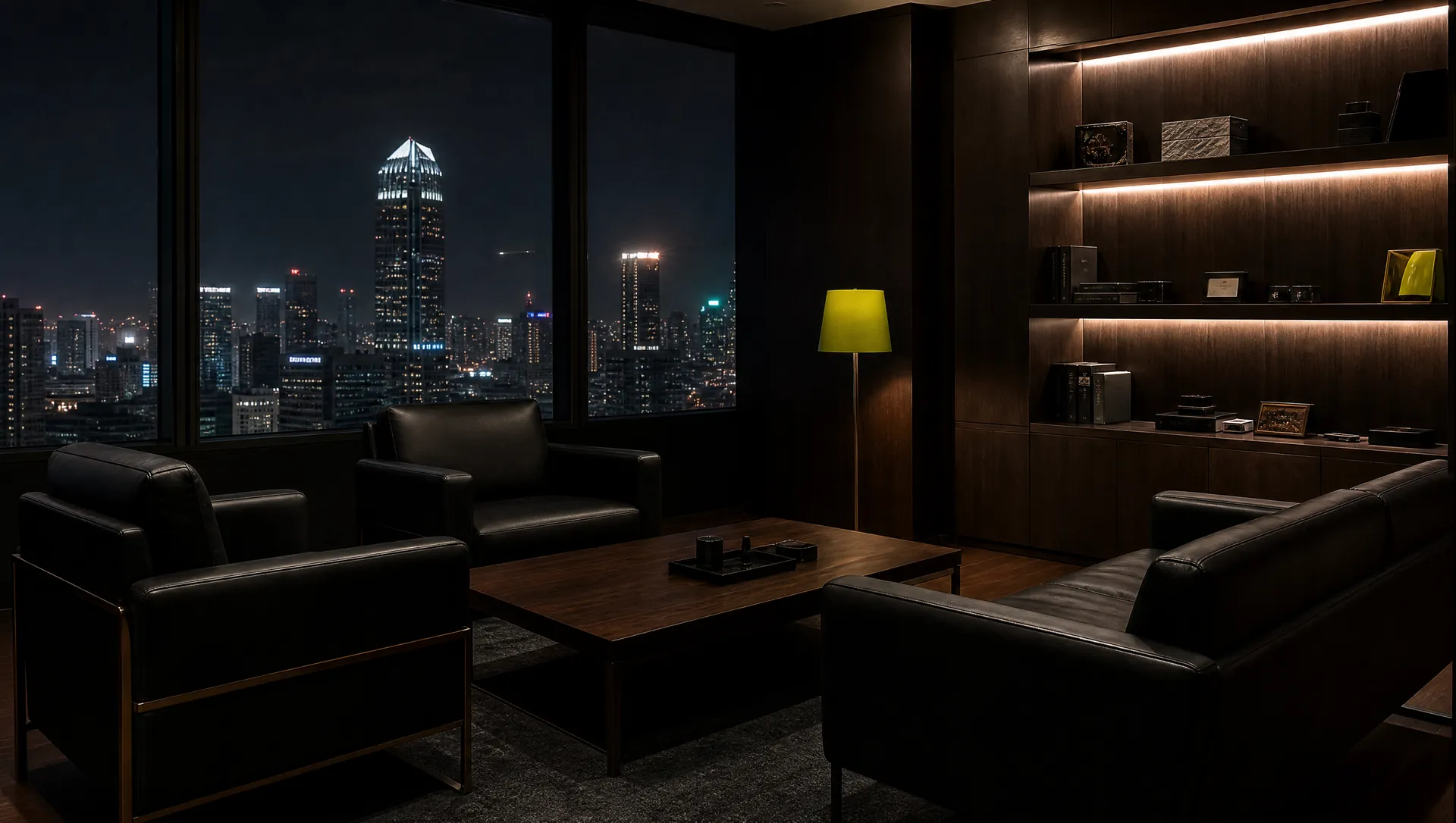 Night office in Bangkok